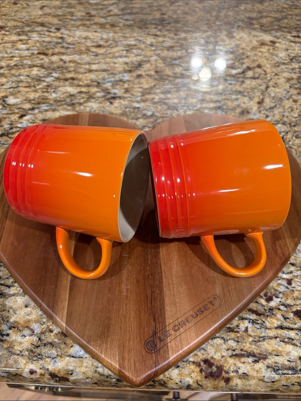 Le Creuset 350ml Stoneware Mugs - Pair, Flame